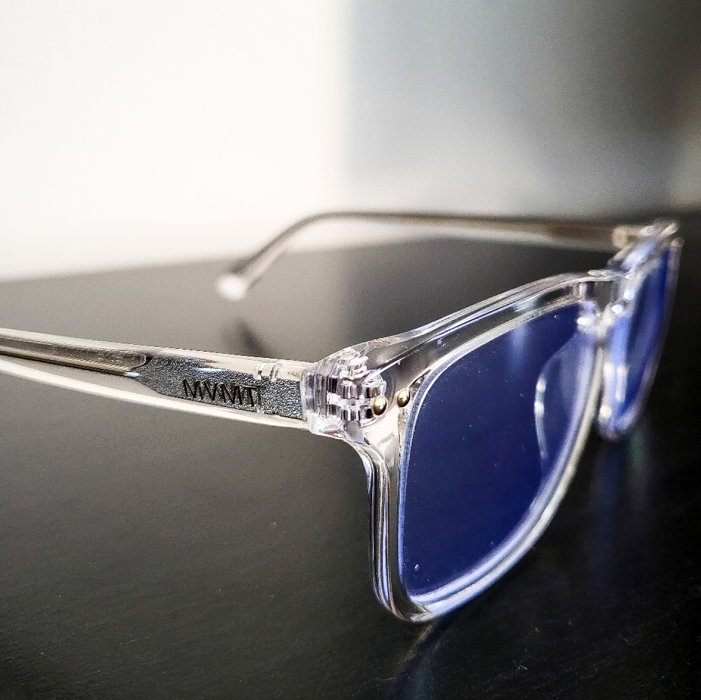 MVMT Reveler Slim Eyescroll Blue Light Glasses, Clear